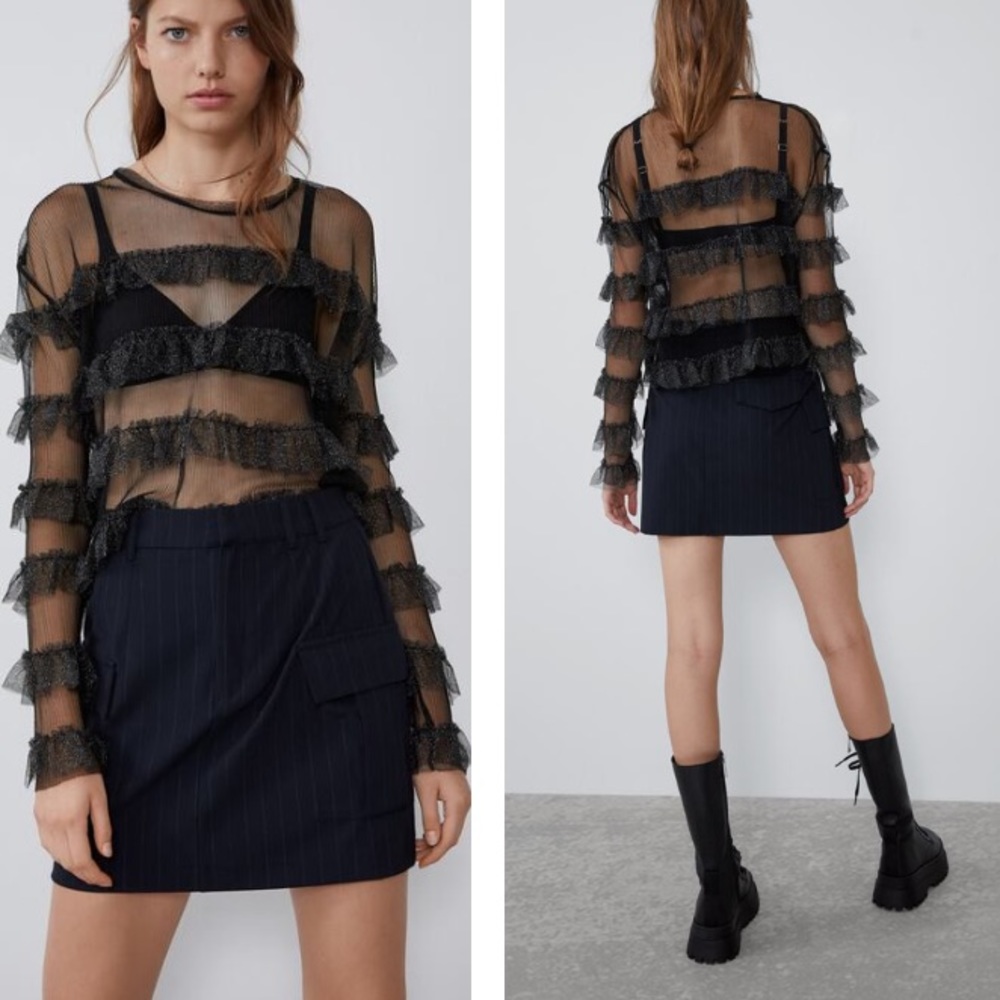 [NWOT] ZARA Pinstripe Mini Skirt